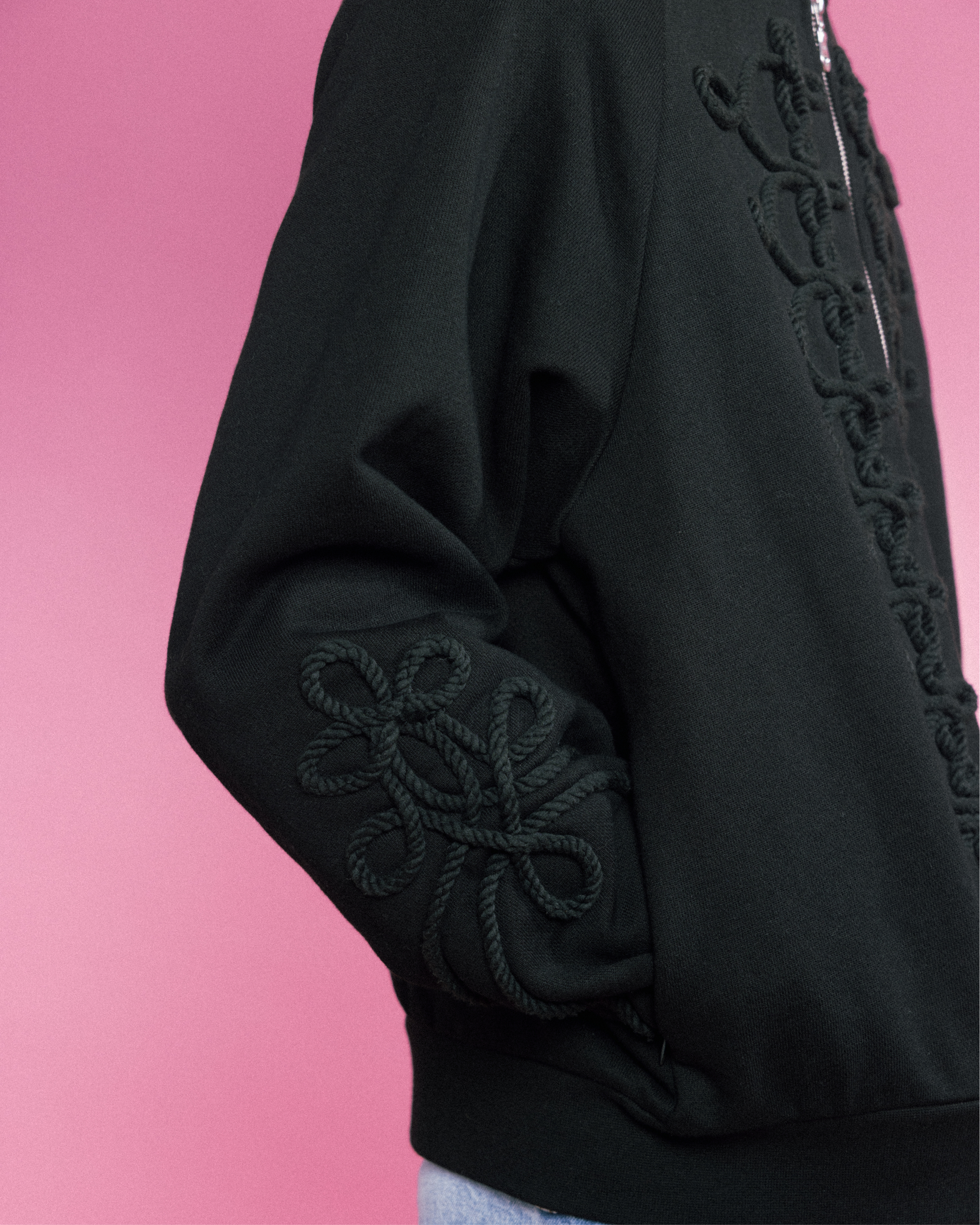 Hussar Zip-Up, in Black