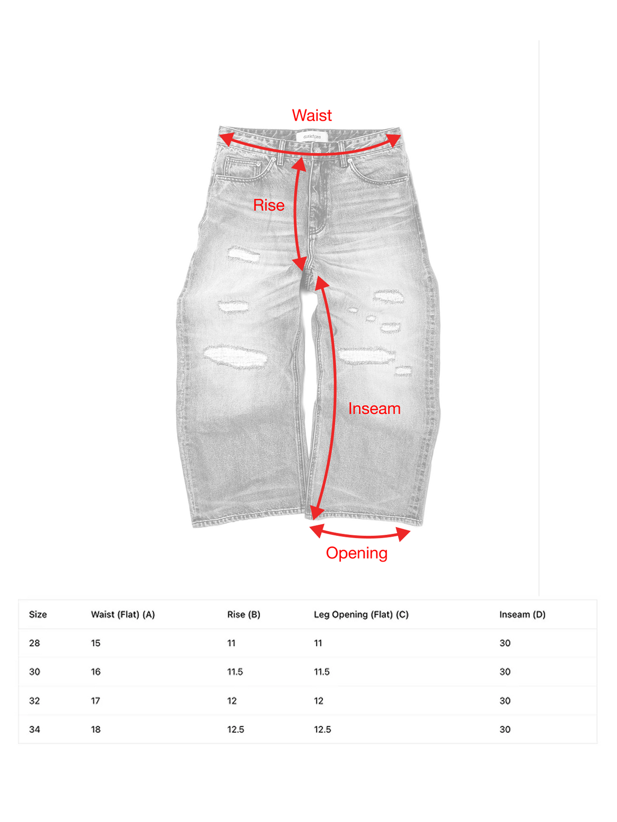 Size chart